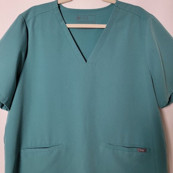 FIGS Technical Collection Women Green Casma Three Pocket Scrub Top XXL FW1100 - Picture 4 of 8
